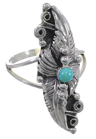 Turquoise Sterling Silver Southwest Jewelry Ring Size 7-1/2 YS60243