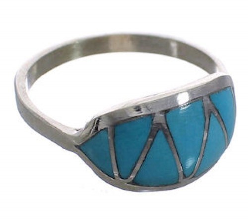 Sterling Silver American Indian Zuni Turquoise Ring Size 5-1/2 PX25101