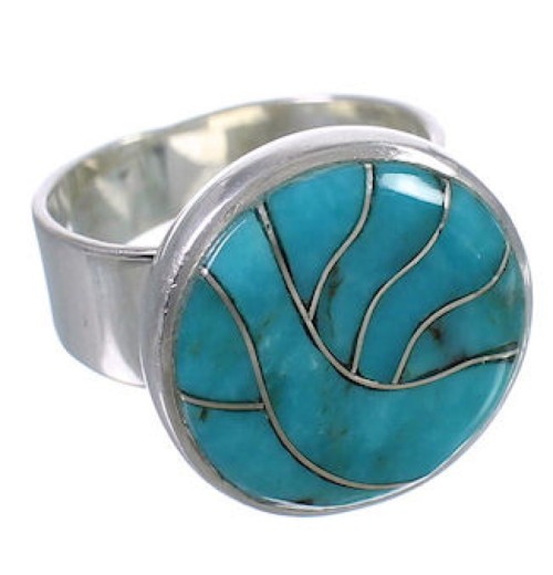 Substantial Sterling Silver And Turquoise Ring Size 6-1/2 WX38001