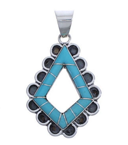 Genuine Sterling Silver And Turquoise Jewelry Pendant EX30589