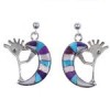 Whiterock Sterling Silver Multicolor Kokopelli Post Earrings RS36110